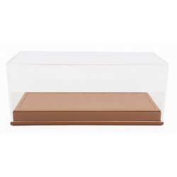 Boitier Vitrine Display Box 1/43 base en cuir synthétique beige LuxBox LBX43003