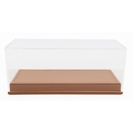 Boitier Vitrine Display Box 1/43 base en cuir synthétique beige LuxBox LBX43003
