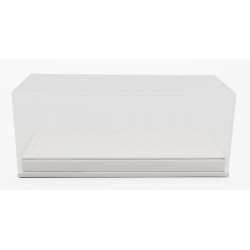 Boitier Vitrine Display Box 1/43 base en cuir synthétique blanc LuxBox LBX43004