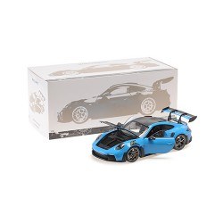 Porsche 911 992 GT3 RS 2024 Blue Weissach Package Dark Silver Wheels Minichamps 110062022
