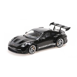 Porsche 911 992 GT3 RS 2023 Black with Silver Wheels and Deco Minichamps 155062231